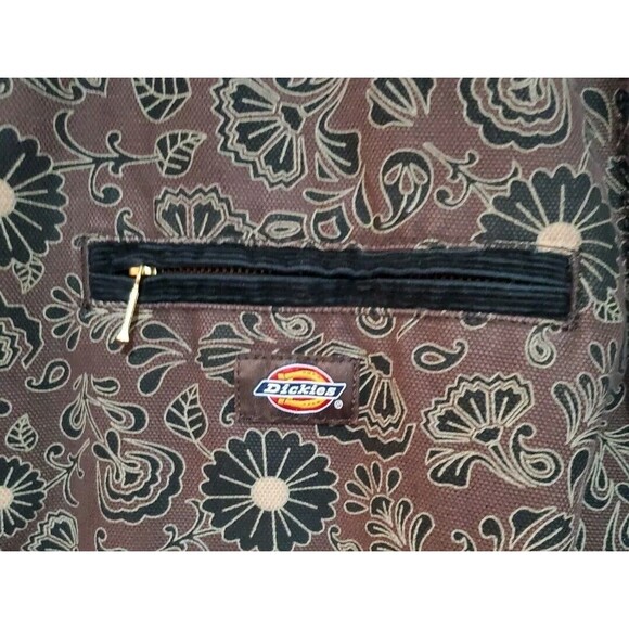 NWT DICKIES Ellis Floral Print Duck Brown Canvas Cropped Jacket Sz 2XL - Picture 2 of 16